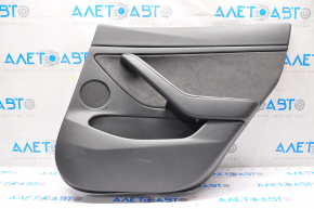 Door trim card rear right Tesla Model 3 21- leather black with speaker with window lift control and door opening button, rubbed