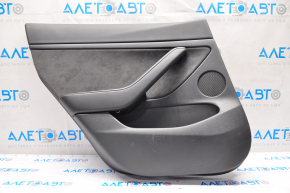 Door trim card rear left Tesla Model 3 21- leather black with speaker and window lifter control and door opening button, rubbed