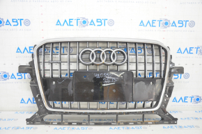 Radiator grill Audi Q5 8R 13-17 rest, for parking sensors, gloss, chrome, sand, crack, peeling paint