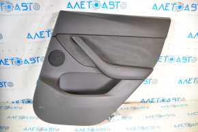 Door trim card rear right Tesla Model Y 20 - black leather, type 1, with backlight, matte lining, with speaker, with suede insert, with window lift control, with door opening button, tears