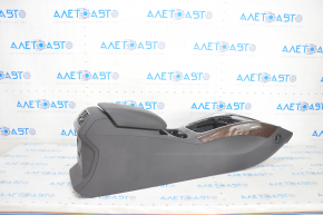 Central console armrest and cup holders Audi Q5 8R 09-17 black, wood trim