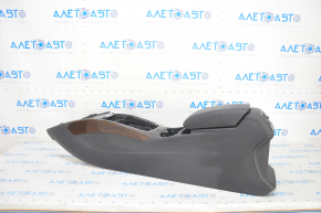 Central console armrest and cup holders Audi Q5 8R 09-17 black, wood trim