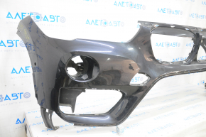Bare front bumper BMW X1 F48 16-19 black, for parking sensors