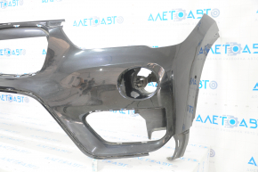 Bare front bumper BMW X1 F48 16-19 black, for parking sensors
