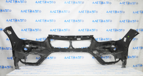 Bare front bumper BMW X1 F48 16-19 black, for parking sensors