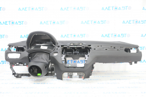 Torpedo front panel with AIRBAG BMW X1 F48 16-22 black for projection