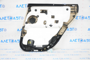 Door trim card rear left BMW X1 F48 16-22 leather beige with dark gray oyster/gray, backlight, wood insert, leather armrest, scratches