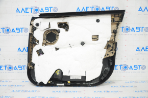 Door trim card front left BMW X1 F48 16-22 leather beige with dark gray oyster/gray, backlight, wood insert, leather armrest, scratches