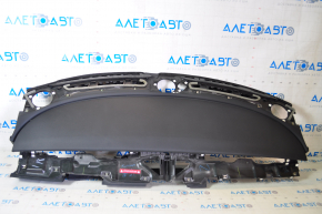 Torpedo front panel with AIRBAG Tesla Model Y 20 - black leather, with speaker pad, rusty pyropatron