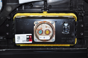 Torpedo front panel with AIRBAG Tesla Model Y 20 - black leather, with speaker pad, rusty pyropatron