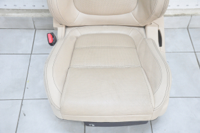 Driver's seat Jaguar F-Pace X761 17-20 with airbag, electric, heating, ventilation, perforation, beige leather, cracks in leather