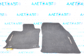 Set of floor mats for Toyota Prius V 12-17, cloth, black, dry-cleanable, cracked
