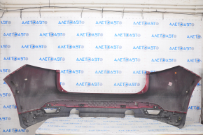 Bare rear bumper with lip Jaguar F-Pace X761 17-20 for 2 single exhausts, for 4 parking sensors, red, broken fastener, lip pressed
