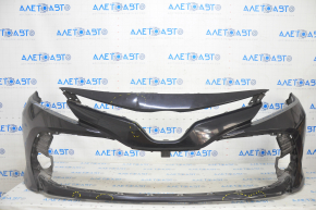 Front bumper bare Toyota Camry v70 18-20 LE\XLE without parking sensor, black, pressed