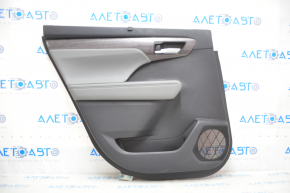 Door trim card rear left Toyota Highlander 20-21 with curtain, gray leather, wood trim, scratches