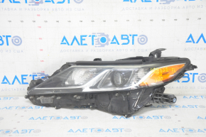 Headlight front left complete Toyota Camry v70 18-20 halogen + LED, sand, peeled varnish, cobweb, drops of gel from the inside