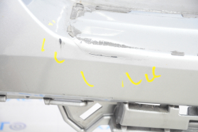 Rear bumper bare Toyota Highlander 20- silver, for parking sensors, pressed