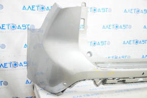 Rear bumper bare Toyota Highlander 20- silver, for parking sensors, pressed