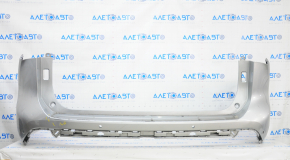 Rear bumper bare Toyota Highlander 20- silver, for parking sensors, pressed
