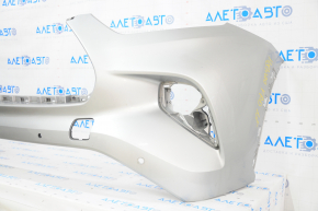 Front bumper bare Toyota Highlander 20- silver, for parking sensors