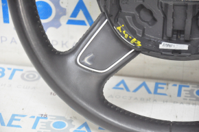 Bare steering wheel Audi A4 B8 13-16 leather black, 4 spokes, worn