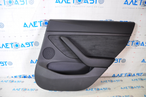 Door trim card rear right Tesla Model 3 21- leather black with speaker with window lift control and door opening button, scratches