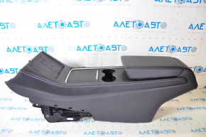 Console center armrest and cup holders Tesla Model 3 21- leather black, without wiring, in carbon film, scratches
