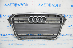 Radiator grille assembly Audi A4 B8 13-16 rest mat, with badge, sand, broken molding