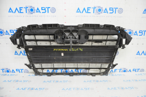 Radiator grille assembly Audi A4 B8 13-16 rest mat, with badge, sand, broken molding