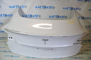 Tesla Model 3 21 bare trunk lid - electric white PPSW, scratches on edge and corners