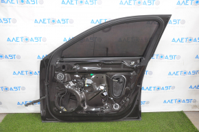 Door assembly front right Audi A4 B9 17-19 keyless, black LY9B, painted 0.2, dented, butt, broken chip