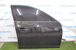 Door assembly front right Audi A4 B9 17-19 keyless, black LY9B, painted 0.2, dented, butt, broken chip