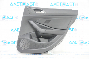 Door trim card rear right VW Jetta 19- black with black insert plastic, armrest rubber, scratches