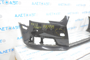 Bare front bumper Audi A4 B9 17-19 without washers, for 4 parking sensors, black, pressed, cracks fastened