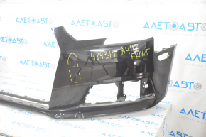 Bare front bumper Audi A4 B9 17-19 without washers, for 4 parking sensors, black, pressed, cracks fastened