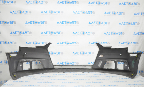 Bare front bumper Audi A4 B9 17-19 without washers, for 4 parking sensors, black, pressed, cracks fastened