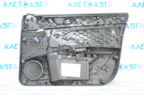 Door trim card front left VW Jetta 19- black with black insert leather, armrest leather, molding gray type 2, scratches