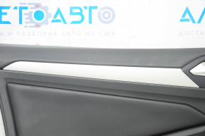Door trim card front left VW Jetta 19- black with black insert leather, armrest leather, molding gray type 2, scratches