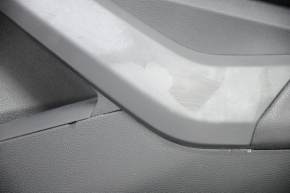 Door trim card front right VW Jetta 19- black with black insert leather, armrest leather, molding gray type 2, scratches
