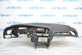 Torpedo front panel with AIRBAG Audi A4 B8 13-16 rest naked, black, scratches