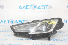Front left headlight complete Audi A4 B9 17-19 xenon+LED, broken mount, sand