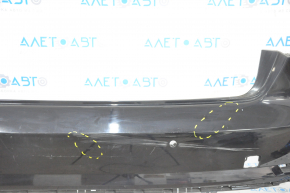 Bare rear bumper Audi A4 B9 17-19 for 4 parking sensors, with central mount, broken fastener, pressed