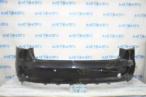 Bare rear bumper Audi A4 B9 17-19 for 4 parking sensors, with central mount, broken fastener, pressed