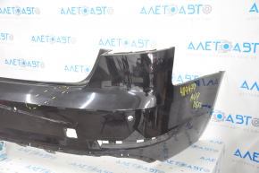 Bare rear bumper Audi A4 B9 17-19 for 4 parking sensors, with central mount, broken fastener, pressed