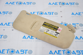 Left visor Lexus RX350 RX450h 10-15 beige, without hook, for dry cleaning, crack in fastening