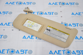 Left visor Lexus RX350 RX450h 10-15 beige, without hook, for dry cleaning, crack in fastening
