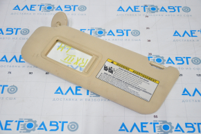 Left visor Lexus RX350 RX450h 10-15 beige, without hook, for dry cleaning, crack in fastening