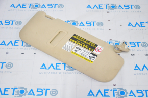 Left visor Lexus RX350 RX450h 10-15 beige, without hook, scratches on plastic, crack in mount, cut