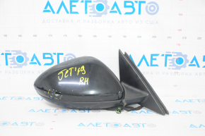 Side mirror right VW Jetta 19- 5+2 pins, BSM, heated, black, worn