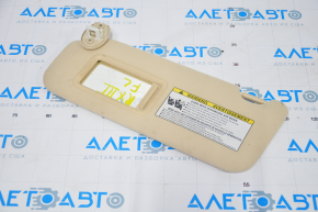 Left visor Lexus RX350 RX450h 10-15 beige, without hook, crack in fastening